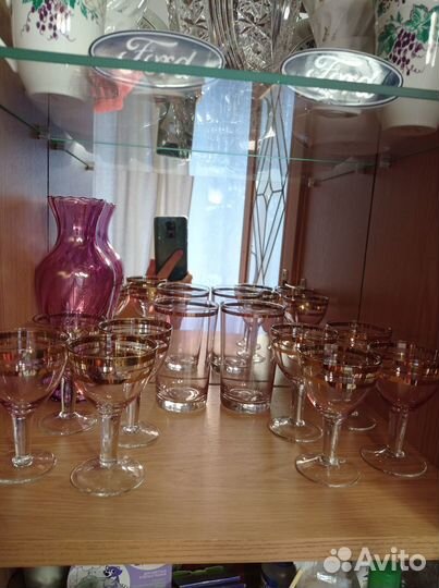 Советская посуда. Рюмки, стаканы, вазочка СССР