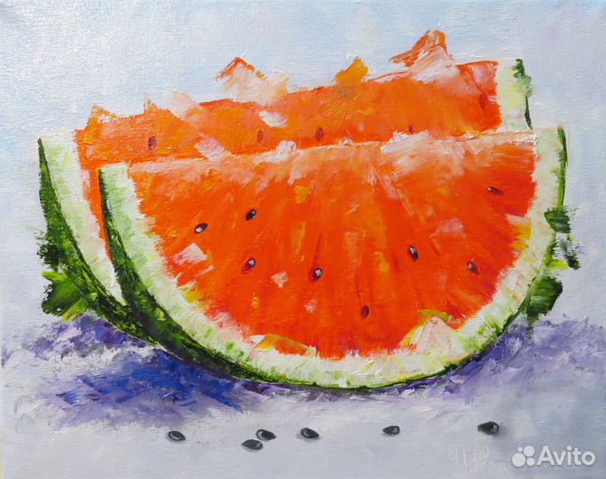 Картина маслом на холсте натюрморт Арбуз