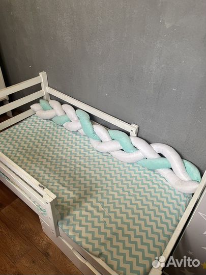 Бортик косичка/одеяло бомбон