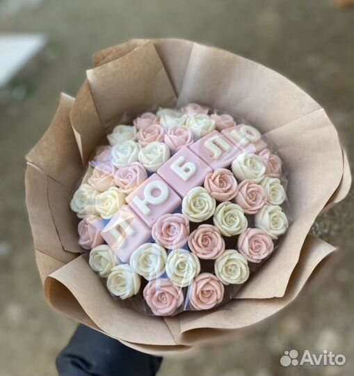 Сладкий букет, шоколадные розы, съедобные цветы