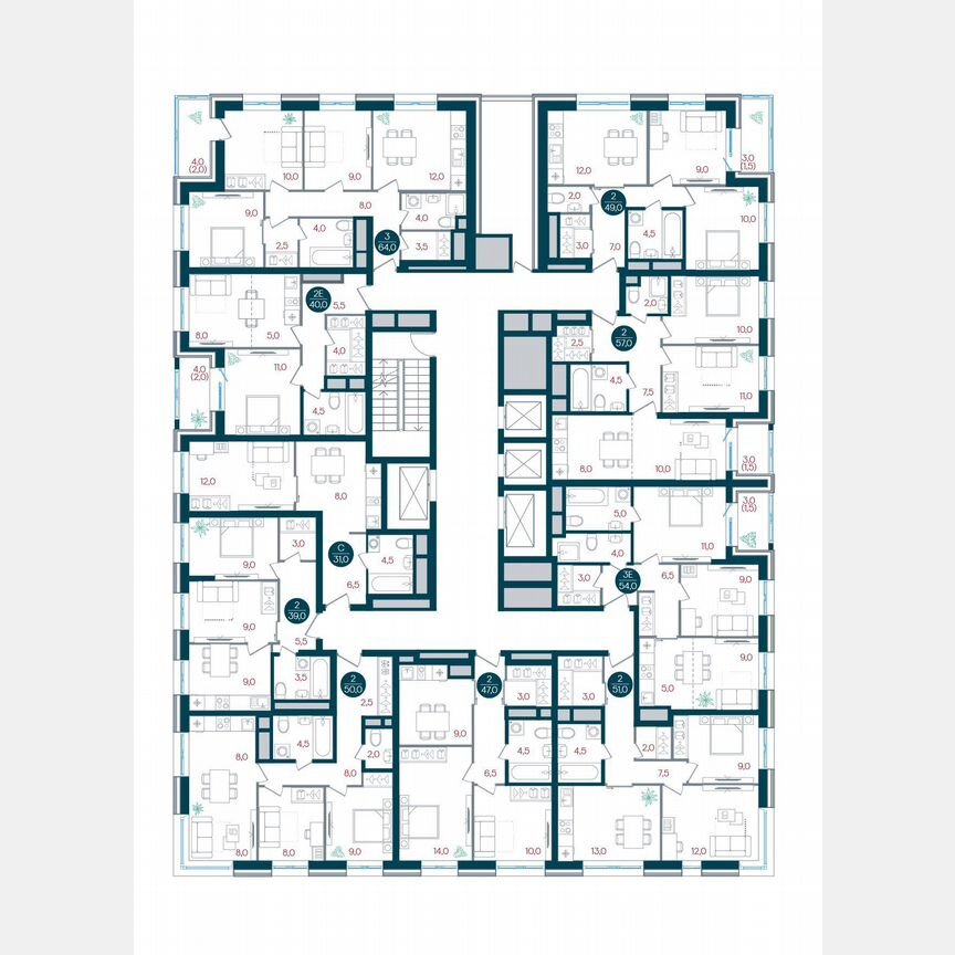 Квартира-студия, 34 м², 28/32 эт.