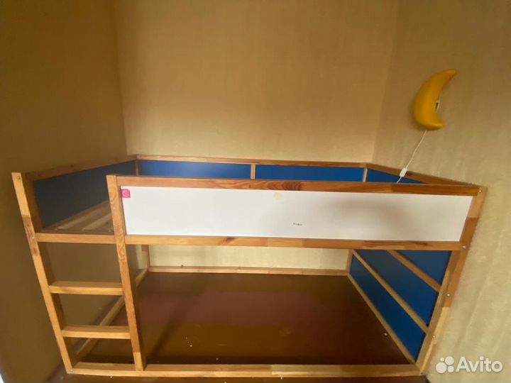 Кровать чердак IKEA Кюра + полог Кронштадт