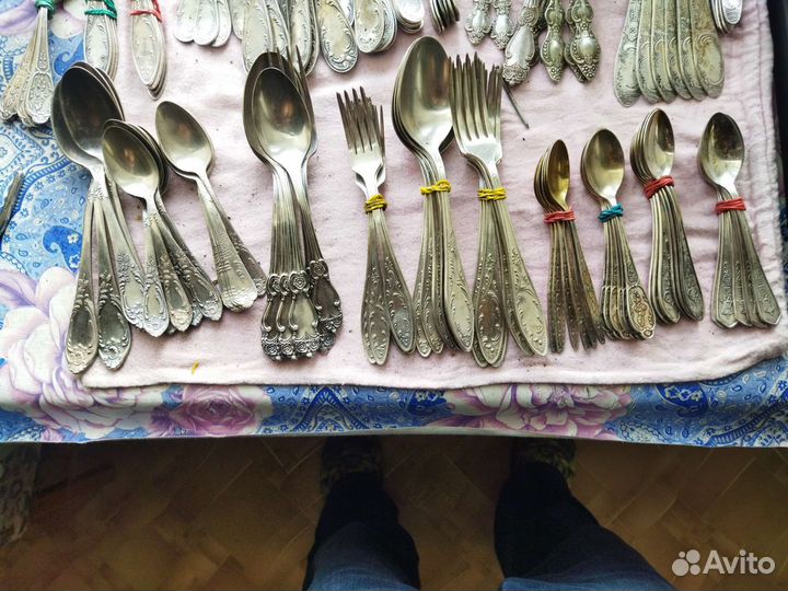 Наборы ложки вилки мельхиор