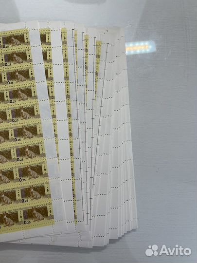 Марки 25коп почта россии 2008г Заяц (100шт лист)