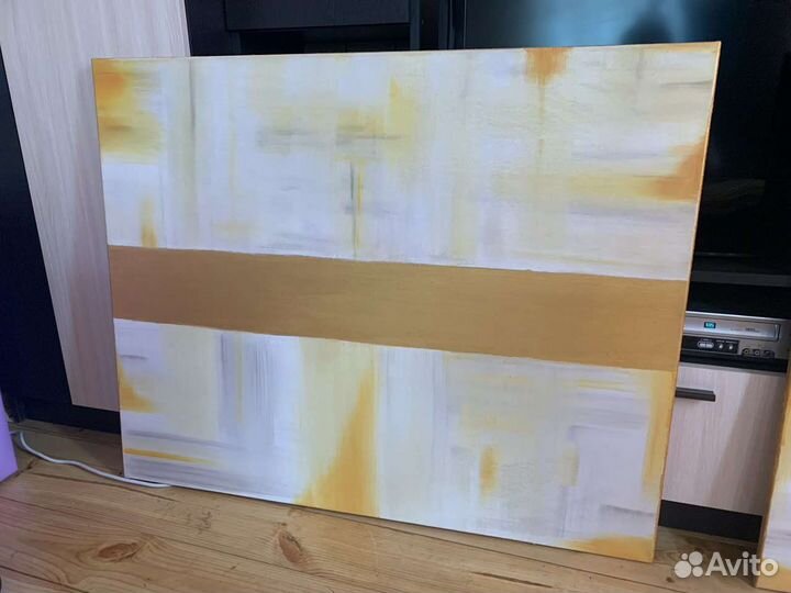 2 большие картины Маслом Абстракция 100х80