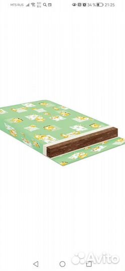 Матрац в детскую кроватку на кокосовой койре