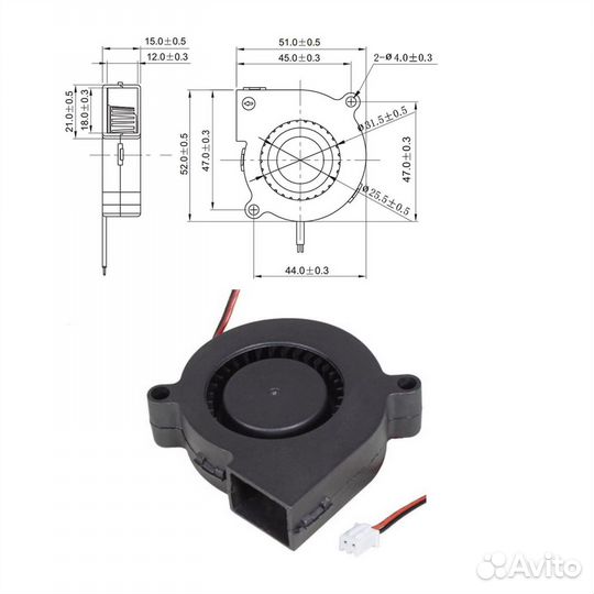 1 шт Вентилятор RQU5015MS 5V постоянного тока типа
