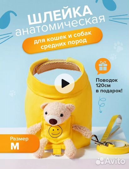 Шлейка для собак и кошек мелких пород новая