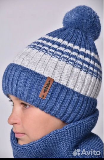 Зимняя шапка+ снуд для мальчика