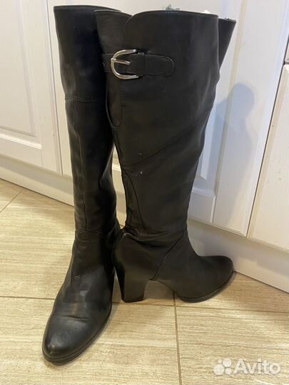 Сапоги кожаные чёрные