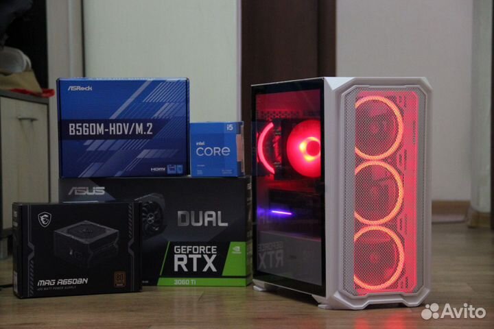 Игровой пк 11400f, RTX3060Ti SSD 500GB + HDD 2TB