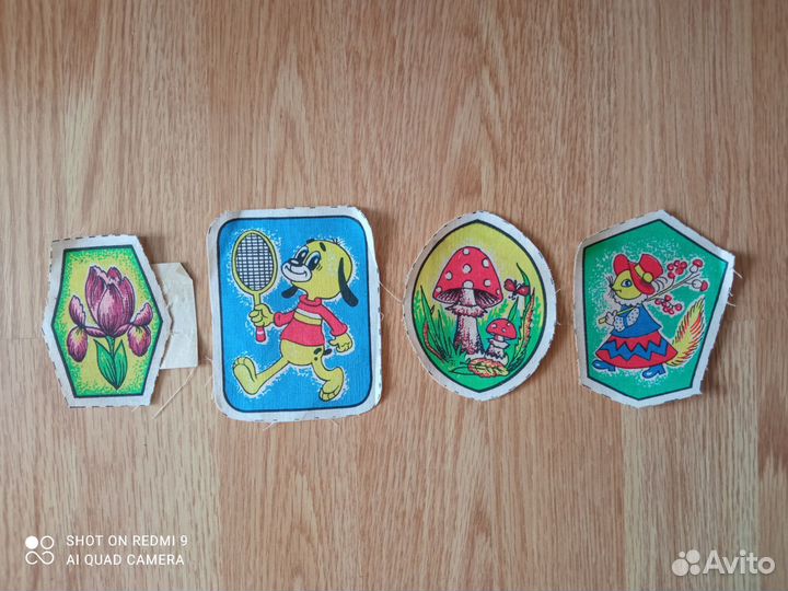 Эмблема, нашивка детская, 4шт.+1шт.,СССР, этикетка