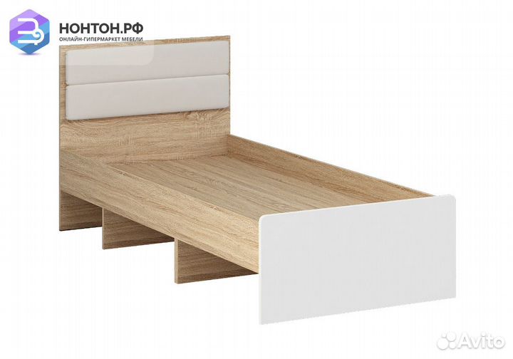 Кровать Норд 0.9 м дуб сонома / софт даймонд