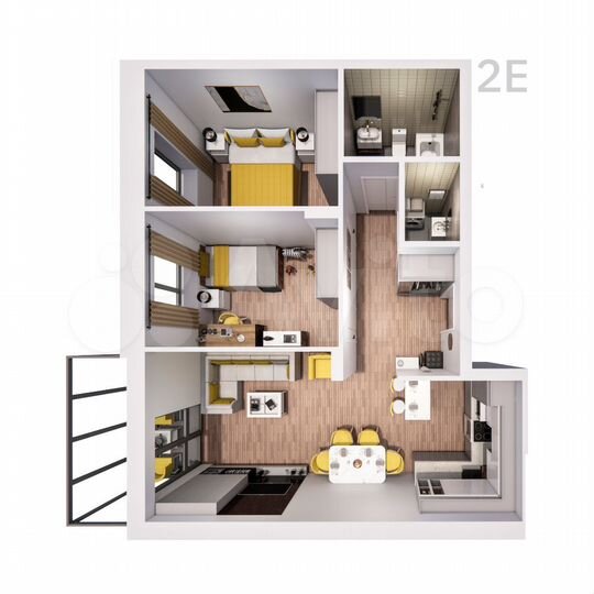 2-к. квартира, 66,6 м², 11/25 эт.