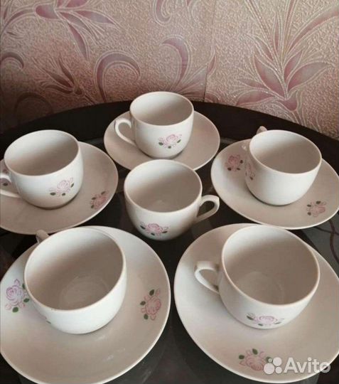 Кофейные чашки с блюдцами Вербилки