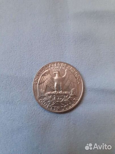 Монета quarter dollar liberty 1988