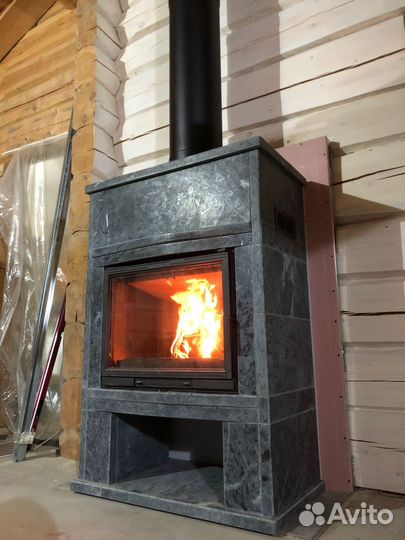 Теплонакопительный камин облицовка пироксенит