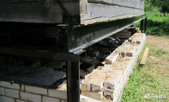 Подъём дома с заменой фундамента