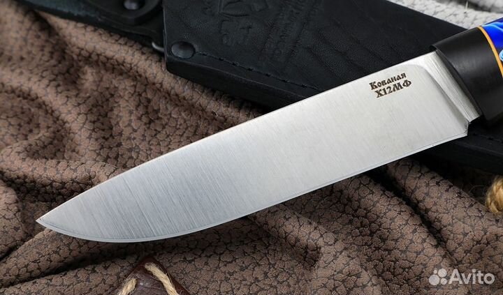 Нож Пантера сталь Х12мф (сатин), рукоять рог лося