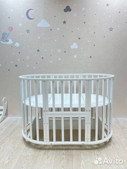 Детская кровать круг-овал 9 в 1 с маятником