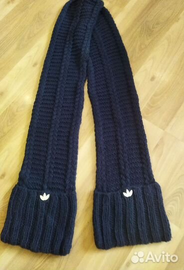 Шарф вязаный адидас 190х20 см с карманами