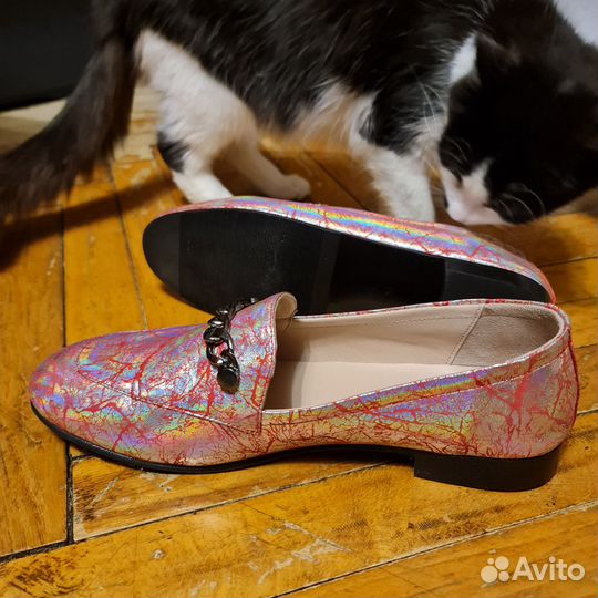 Лоферы женские 39/40 размер натуральная кожа