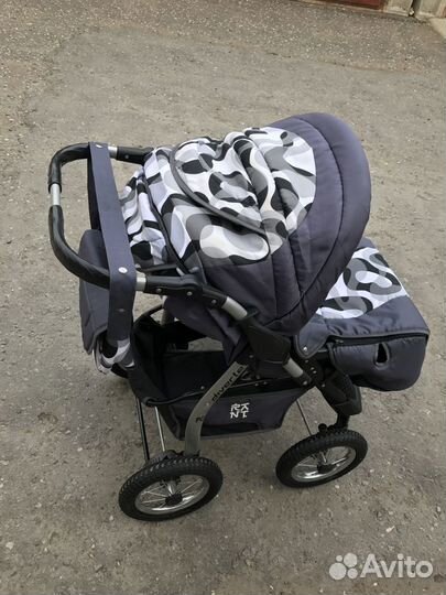 Коляска 2 в 1 на надувных колёсах