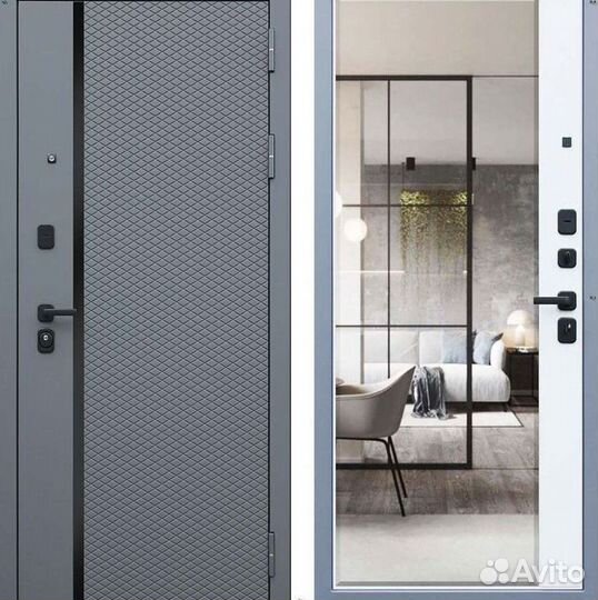Дверь входная серая металлическая Манчестер