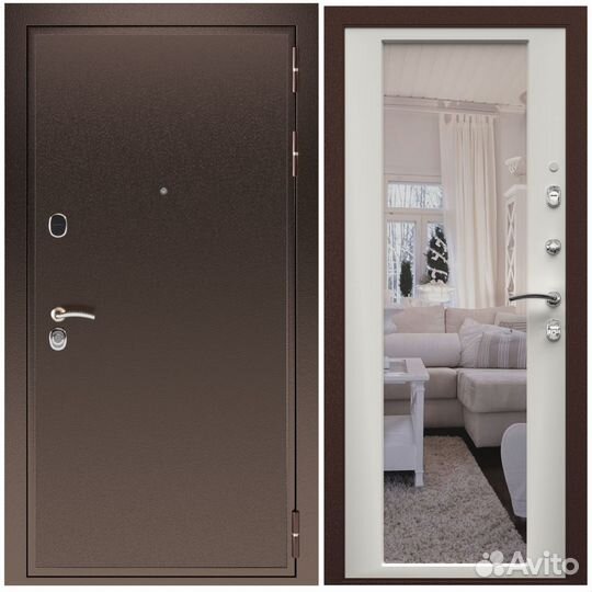 Железная дверь с зеркалом