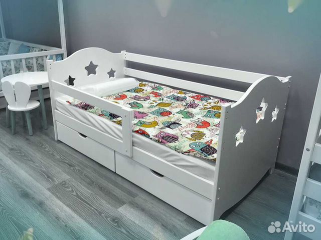 Кроватка с бортиком сингл из натурального дерева о