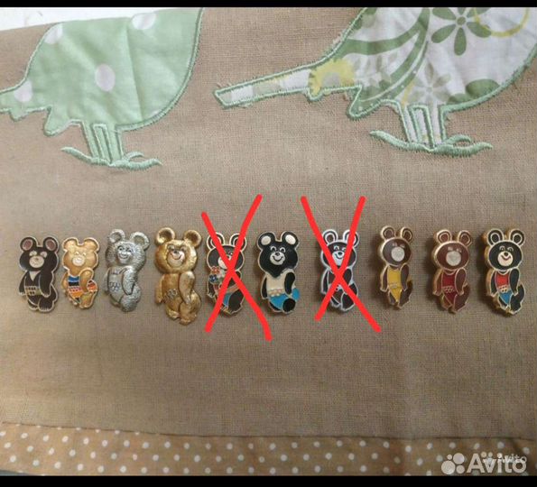 Коллекция значков олимпиада 80 олимпийский мишка