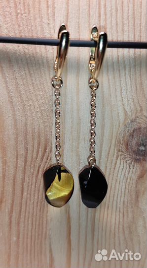 Серьги с янтарем