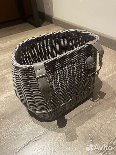 Корзина для велосипеда плетеная