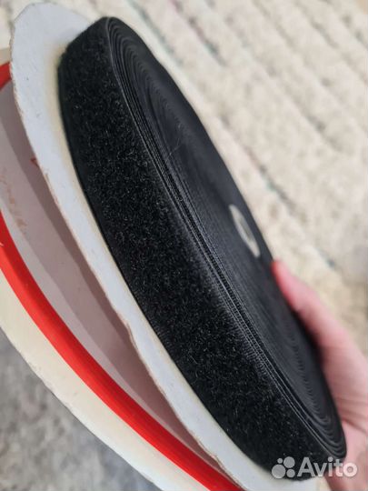 Лента-липучка чёрная 20мм бобина 25м