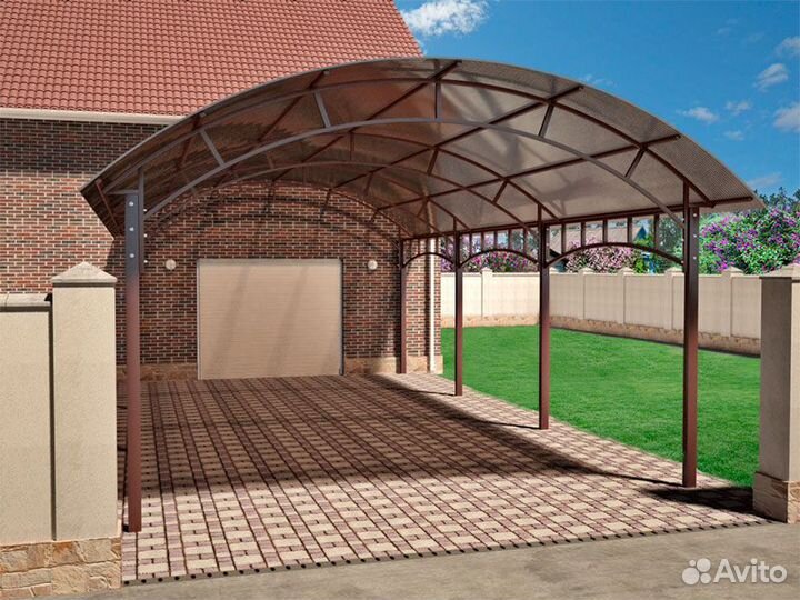 Навес с профнастилом