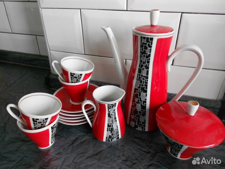 Фарфоровый кофейный сервиз гдр