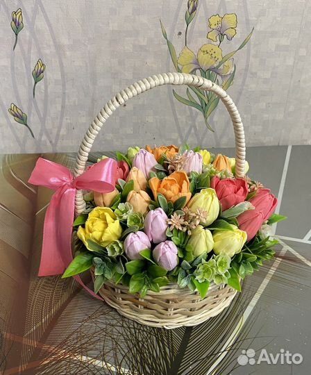 Букеты. Цветы. Мыло ручной работы