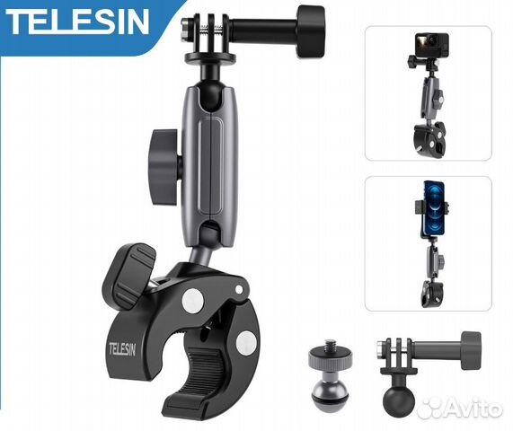 Крепление-зажим telesin для экшн-Камеры Gopro