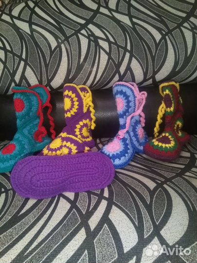 Вязаные сапожки