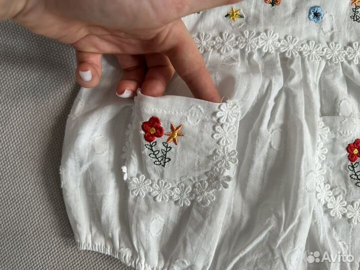 Боди платье хлопковое для девочки 62 74