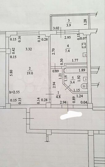 1-к. квартира, 38,7 м², 5/5 эт.