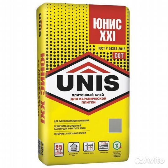 Юнис XXI / 21 Плиточный клей 25 кг