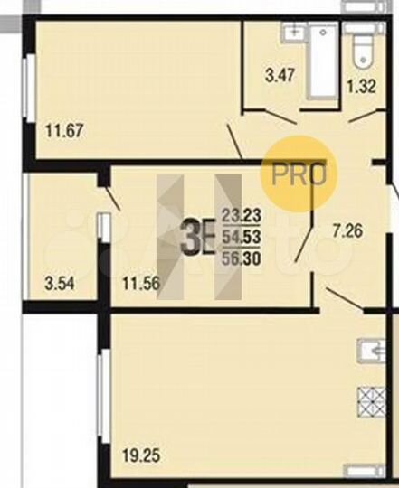 2-к. квартира, 56,3 м², 4/10 эт.