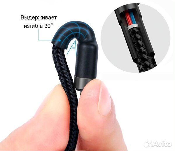 Кабель Type-C на Type-C Baseus 60w быстрая зарядка