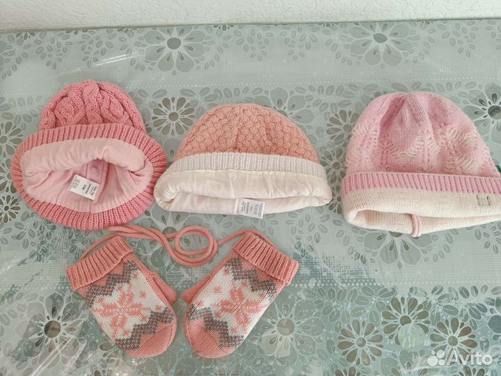 Шапка 50-52 варежки для девочки