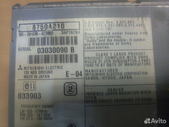 Магнитола штатная Mitsubishi Pajero 4