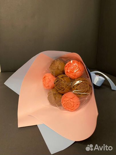 Пионы из Бельгийского Шоколада - 7 шт в Букете