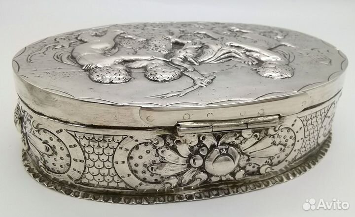 Антикварная Серебряная Шкатулка Европа 18 век