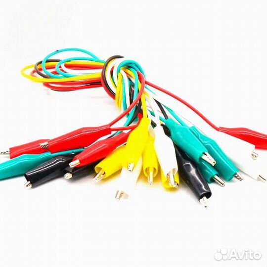 20 зажимов крокодилов на проводах, комплект