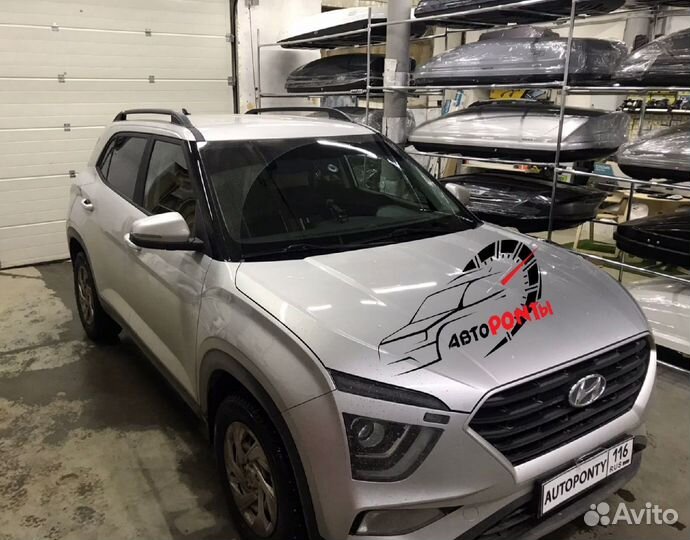 Рейлинги Hyundai Creta 2 продольные черные